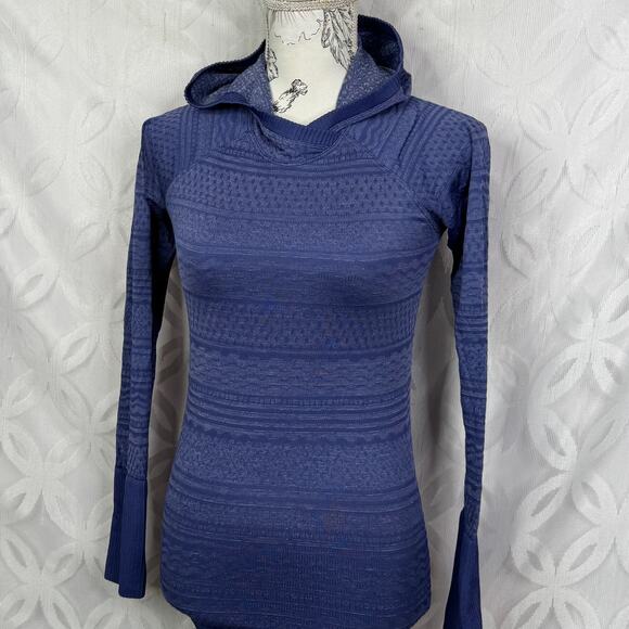 Lululemon Rest Less Hoodie Gatsby Blue White Long Sleeve Size 4 - Picture 11 of 13